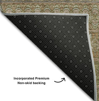 Piper Looms Mayfield Stripes AMF527 Khaki Machine Washable Area Rug Backing Image