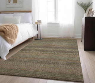 Piper Looms Mayfield Stripes AMF527 Khaki Machine Washable Area Rug Lifestyle Image Feature