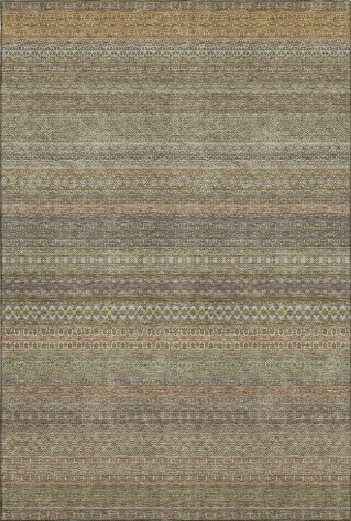 Piper Looms Mayfield Stripes AMF527 Khaki Machine Washable Area Rug main image