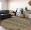 Piper Looms Mayfield Stripes AMF527 Khaki Machine Washable Area Rug Round Lifestyle Image Feature