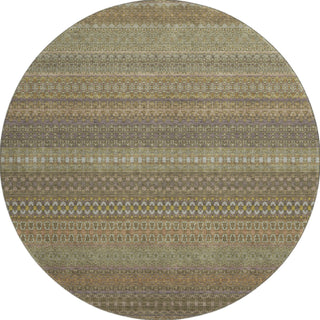 Piper Looms Mayfield Stripes AMF527 Khaki Machine Washable Area Rug Round Main Image