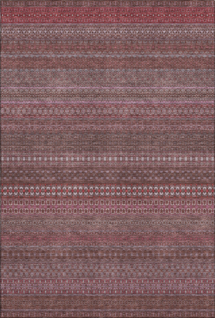 Piper Looms Mayfield Stripes AMF527 Merlot Machine Washable Area Rug main image
