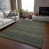 Piper Looms Mayfield Stripes AMF527 Olive Machine Washable Area Rug Lifestyle Image Feature