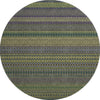 Piper Looms Mayfield Stripes AMF527 Olive Machine Washable Area Rug Round Main Image