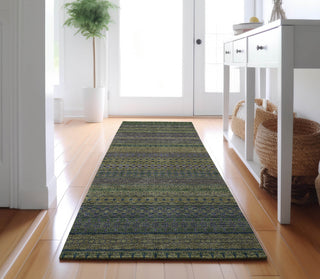 Piper Looms Mayfield Stripes AMF527 Olive Machine Washable Area Rug Runner Lifestyle Image Feature
