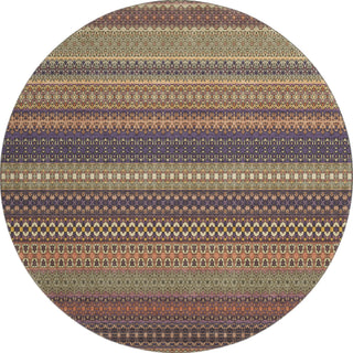 Piper Looms Mayfield Stripes AMF527 Paprika Machine Washable Area Rug Round Main Image