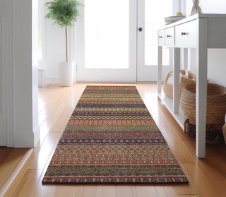 Piper Looms Mayfield Stripes AMF527 Paprika Machine Washable Area Rug Runner Lifestyle Image Feature