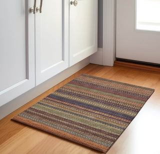 Piper Looms Mayfield Stripes AMF527 Paprika Machine Washable Area Rug Scatter Lifestyle Image Feature
