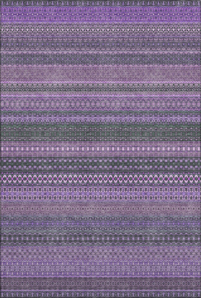 Piper Looms Mayfield Stripes AMF527 Purple Machine Washable Area Rug main image