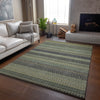 Piper Looms Mayfield Stripes AMF527 Sage Machine Washable Area Rug Lifestyle Image Feature