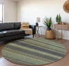 Piper Looms Mayfield Stripes AMF527 Sage Machine Washable Area Rug Round Lifestyle Image Feature