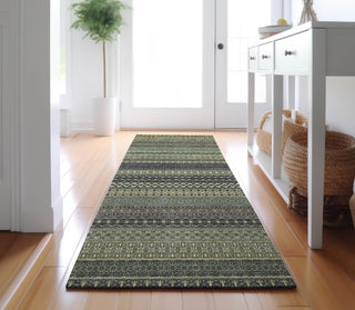 Piper Looms Mayfield Stripes AMF527 Sage Machine Washable Area Rug Runner Lifestyle Image Feature
