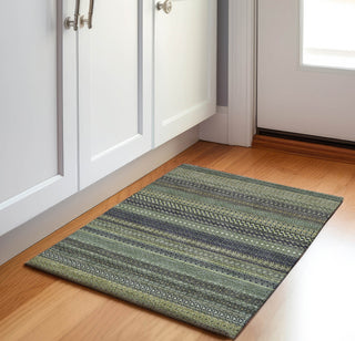Piper Looms Mayfield Stripes AMF527 Sage Machine Washable Area Rug Scatter Lifestyle Image Feature