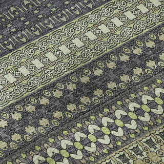 Piper Looms Mayfield Stripes AMF527 Sage Machine Washable Area Rug Swatch Image