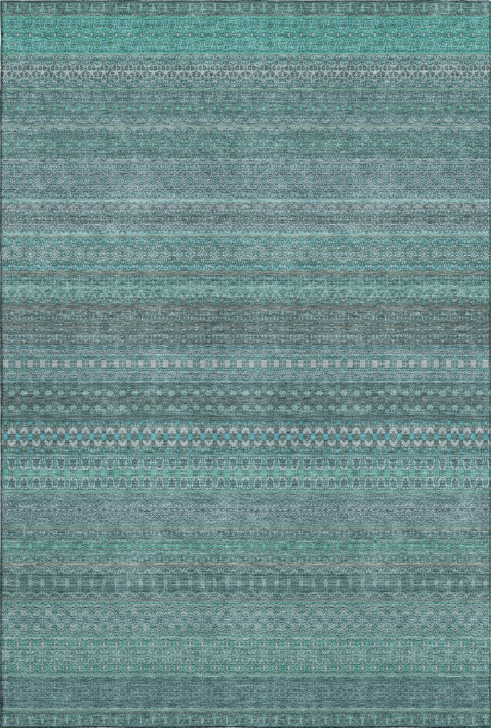 Piper Looms Mayfield Stripes AMF527 Turquoise Machine Washable Area Rug main image