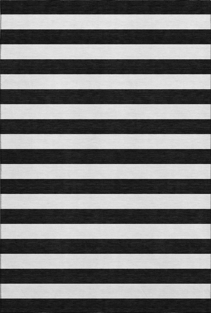 Piper Looms Mayfield Stripes AMF528 Black Machine Washable Area Rug main image