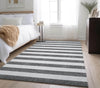 Piper Looms Mayfield Stripes AMF528 Charcoal Machine Washable Area Rug Lifestyle Image Feature