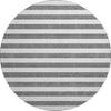 Piper Looms Mayfield Stripes AMF528 Charcoal Machine Washable Area Rug Round Main Image