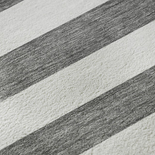 Piper Looms Mayfield Stripes AMF528 Charcoal Machine Washable Area Rug Swatch Image