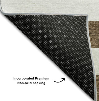 Piper Looms Mayfield Stripes AMF528 Chocolate Machine Washable Area Rug Backing Image