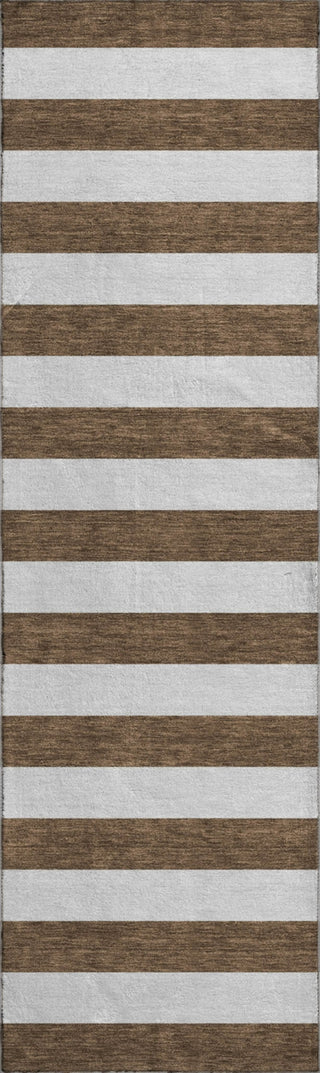 Piper Looms Mayfield Stripes AMF528 Chocolate Machine Washable Area Rug Runner Main Image