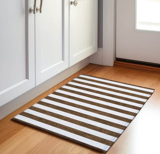 Piper Looms Mayfield Stripes AMF528 Chocolate Machine Washable Area Rug Scatter Lifestyle Image Feature