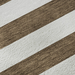 Piper Looms Mayfield Stripes AMF528 Chocolate Machine Washable Area Rug Swatch Image