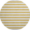 Piper Looms Mayfield Stripes AMF528 Gold Machine Washable Area Rug Round Main Image