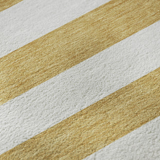 Piper Looms Mayfield Stripes AMF528 Gold Machine Washable Area Rug Swatch Image