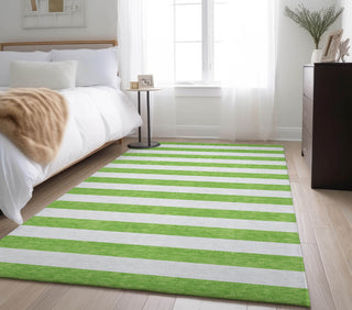 Piper Looms Mayfield Stripes AMF528 Lime Machine Washable Area Rug Lifestyle Image Feature