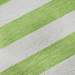 Piper Looms Mayfield Stripes AMF528 Lime Machine Washable Area Rug Swatch Image