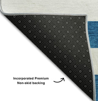 Piper Looms Mayfield Stripes AMF528 Navy Machine Washable Area Rug Backing Image