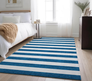 Piper Looms Mayfield Stripes AMF528 Navy Machine Washable Area Rug Lifestyle Image Feature