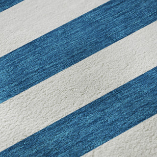 Piper Looms Mayfield Stripes AMF528 Navy Machine Washable Area Rug Swatch Image