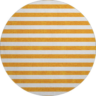 Piper Looms Mayfield Stripes AMF528 Orange Machine Washable Area Rug Round Main Image