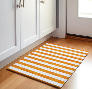 Piper Looms Mayfield Stripes AMF528 Orange Machine Washable Area Rug Scatter Lifestyle Image Feature