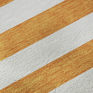 Piper Looms Mayfield Stripes AMF528 Orange Machine Washable Area Rug Swatch Image