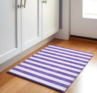 Piper Looms Mayfield Stripes AMF528 Purple Machine Washable Area Rug Scatter Lifestyle Image Feature