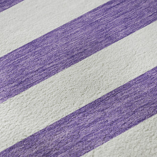 Piper Looms Mayfield Stripes AMF528 Purple Machine Washable Area Rug Swatch Image