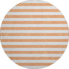Piper Looms Mayfield Stripes AMF528 Salmon Machine Washable Area Rug Round Main Image