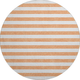Piper Looms Mayfield Stripes AMF528 Salmon Machine Washable Area Rug Round Main Image