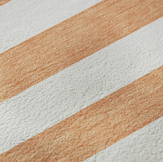 Piper Looms Mayfield Stripes AMF528 Salmon Machine Washable Area Rug Swatch Image