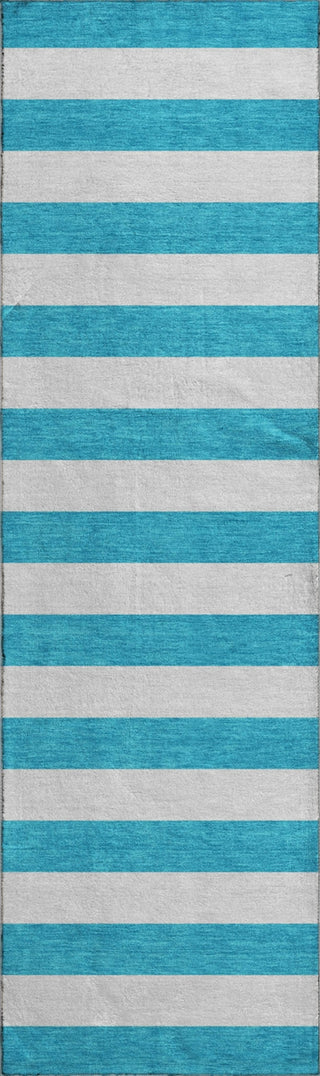 Piper Looms Mayfield Stripes AMF528 Teal Machine Washable Area Rug Runner Main Image