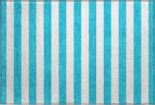 Piper Looms Mayfield Stripes AMF528 Teal Machine Washable Area Rug Scatter Main Image