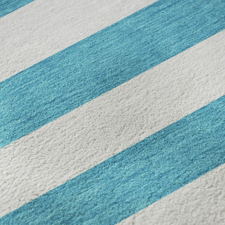 Piper Looms Mayfield Stripes AMF528 Teal Machine Washable Area Rug Swatch Image