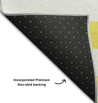 Piper Looms Mayfield Stripes AMF528 Yellow Machine Washable Area Rug Backing Image