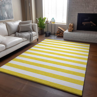 Piper Looms Mayfield Stripes AMF528 Yellow Machine Washable Area Rug Lifestyle Image Feature