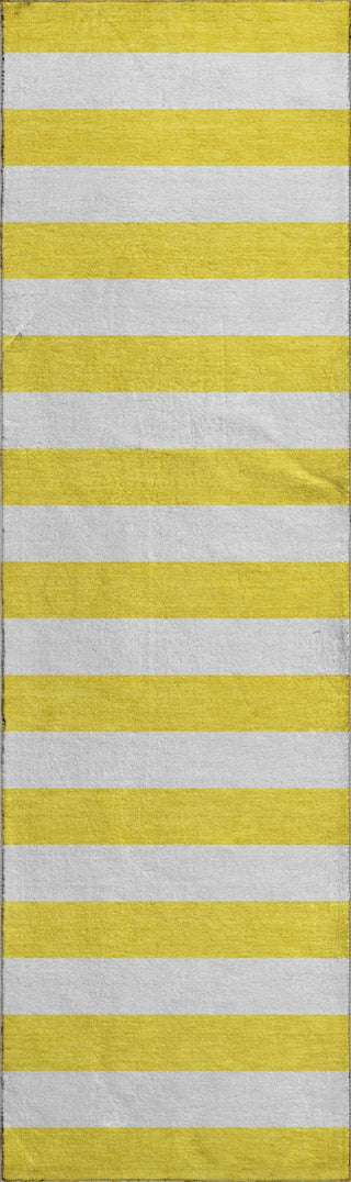 Piper Looms Mayfield Stripes AMF528 Yellow Machine Washable Area Rug Runner Main Image
