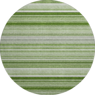 Piper Looms Mayfield Stripes AMF529 Aloe Machine Washable Area Rug Round Main Image