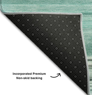 Piper Looms Mayfield Stripes AMF529 Aqua Machine Washable Area Rug Backing Image